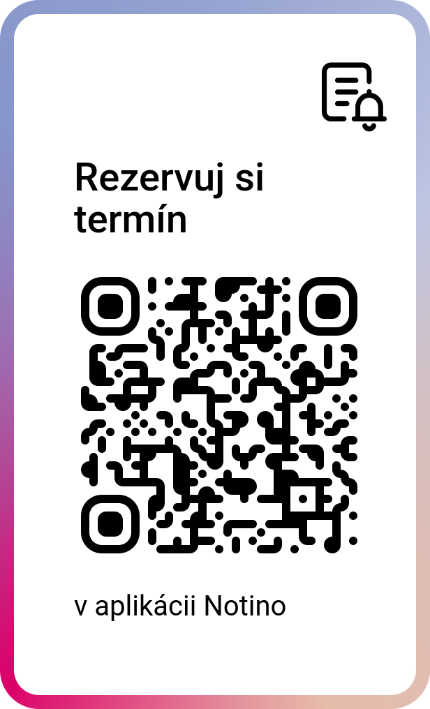 QR kód pre rezerváciu termínu cez aplikáciu Notino